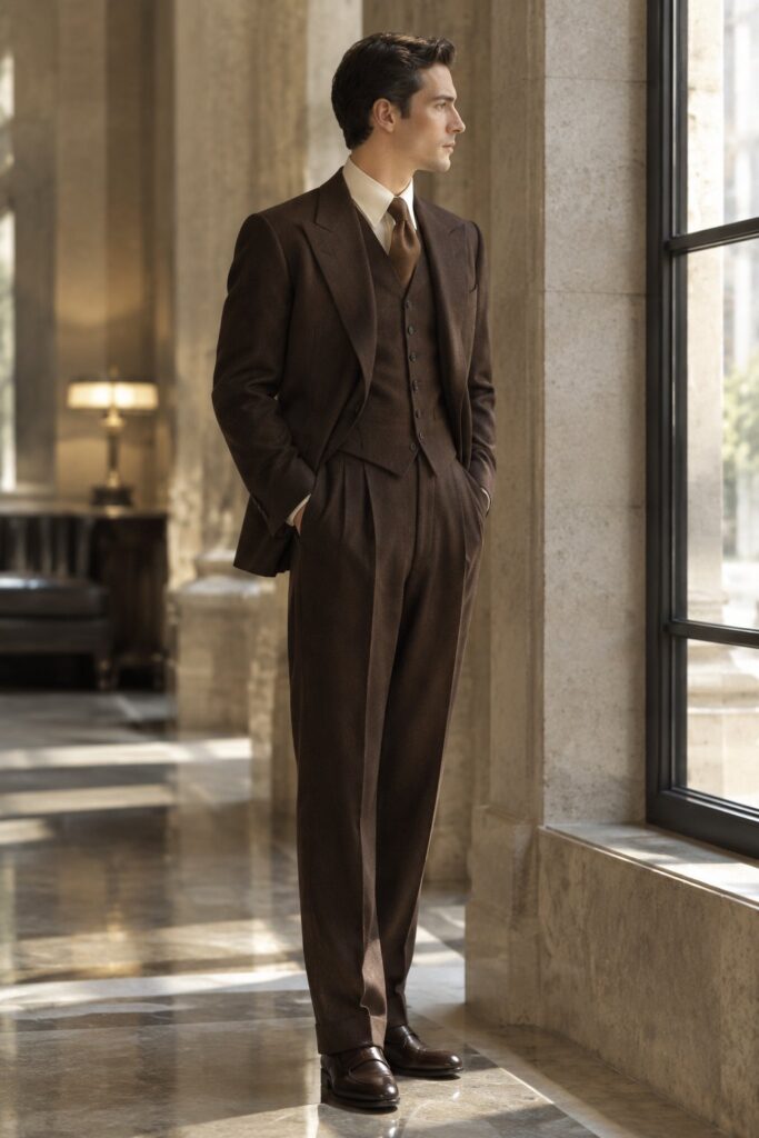 Men's Bespoke-Inspired Luxury Three-Piece Suit